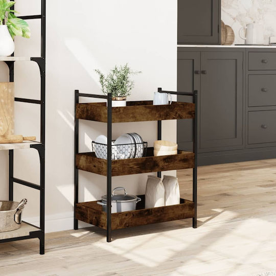 vidaXL Ραφιέρα Κουζίνας Ξύλινη 3 Θέσεων Καφέ 50x30x70cm