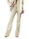 Women's High-waisted Fabric Trousers Flared Gold