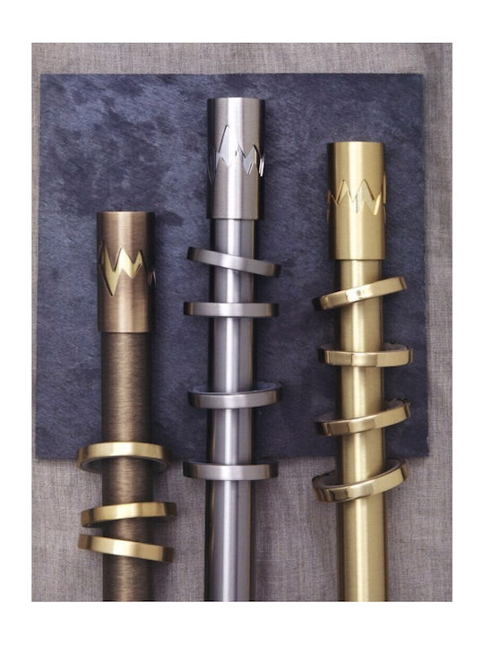 Aslanis Home Metallisch Vorhangstange Doppel mit Schiene Φ30mm 160cm Gold