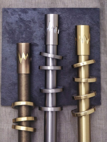 Aslanis Home Metallisch Vorhangstange Doppel mit Schiene Φ30mm 160cm Gold