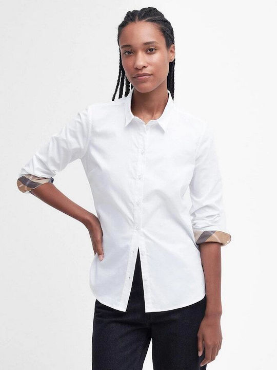 Barbour Langärmelig Damen Hemd White