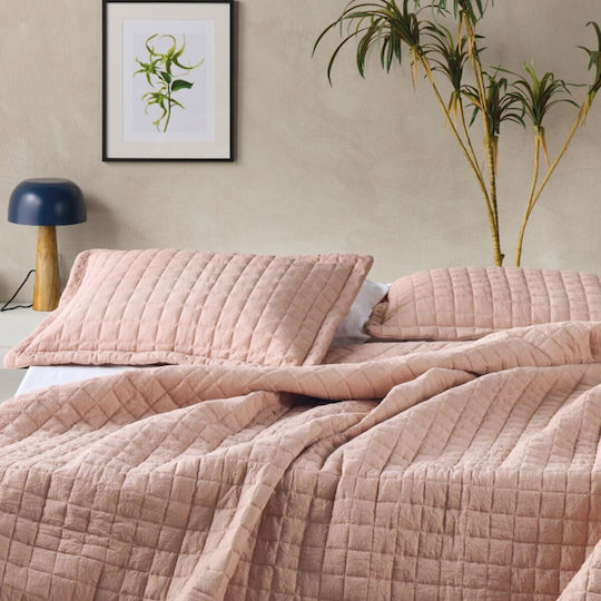Kentia Vegas Μαξιλαροθήκη Oxford Καπιτονέ Peach 50x70εκ.