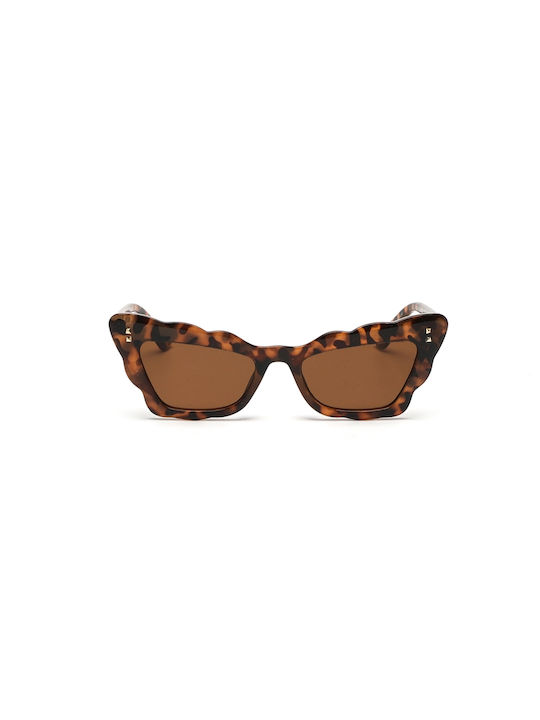 Folli Follie Women's Sunglasses with Brown Tartaruga Plastic Frame and Brown Lens SG24B042B