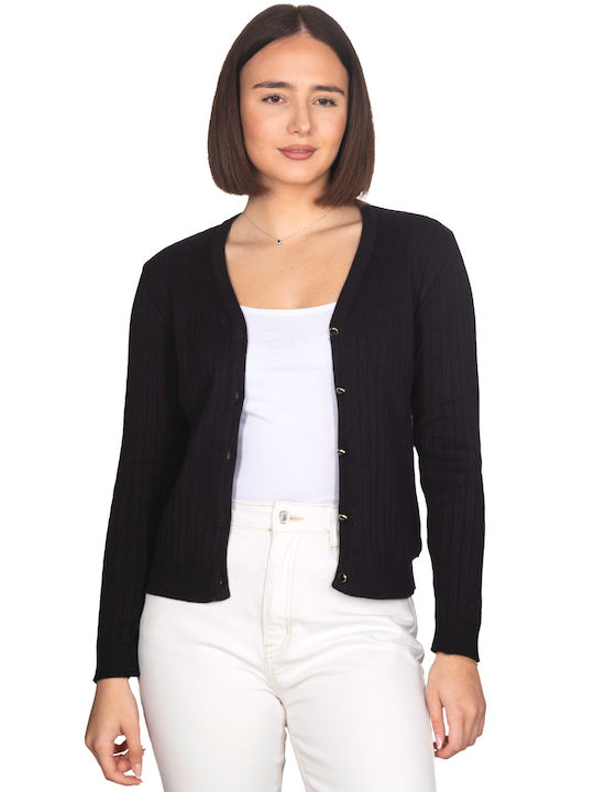 Vera Women's Cardigan with Buttons Black