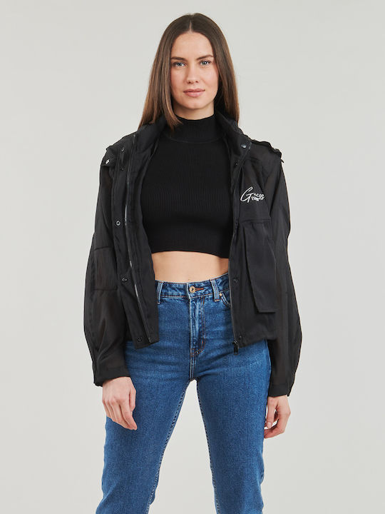 Guess Women's Short Lifestyle Jacket for Winter Black