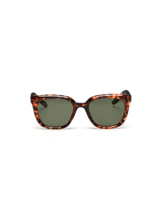 Folli Follie Women's Sunglasses with Brown Tartaruga Plastic Frame and Green Lens SG24B040KB