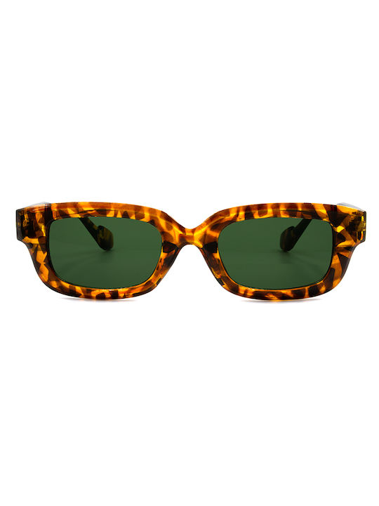 Awear Women's Sunglasses with Brown Tartaruga Plastic Frame and Green Lens SaraTartarooga