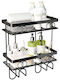 Quasar Badewannenregal Metallisch mit 2 Regalböden 37x15x34cm Schwarz