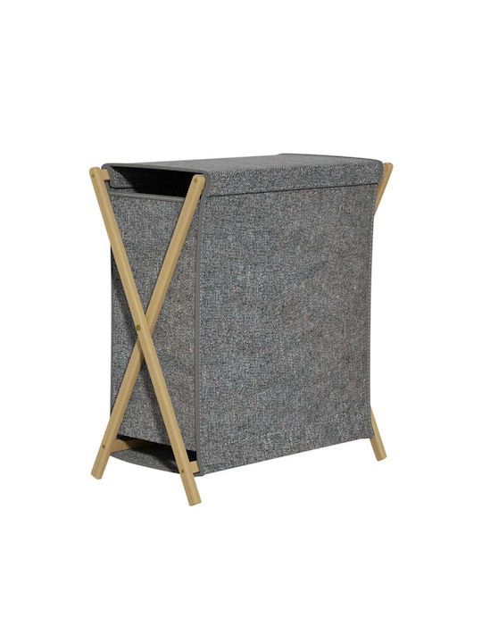 Quasar Wäschekorb aus Bamboo mit Deckel 50x34x56.5cm Gray