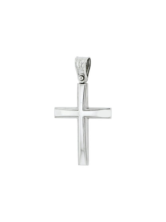 Damen Weißgold Kreuz 14K