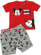 Kids' Set with Shorts Summer 2pcs Red Mickey Mouse