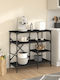 vidaXL Kitchen Rack Metallic 4 Tiers Black 90x40x84cm
