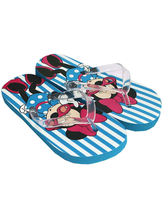 Disney Kids' Flip Flops Minnie Light Blue Mouse