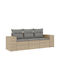 vidaXL Tree-Seater Outdoor Sofa Rattan with Cushions 55x55x69cm