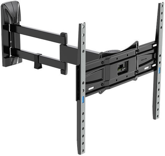 Meliconi Slimstyle Plus 400 Sdr 070-0629-SN Βάση Τηλεόρασης Τοίχου με Βραχίονα έως 82" και 30kg Ασημί