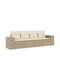 Canapea Cu Patru Locuri De Exterior Din Rattan Cu Perne 55x55x69cm