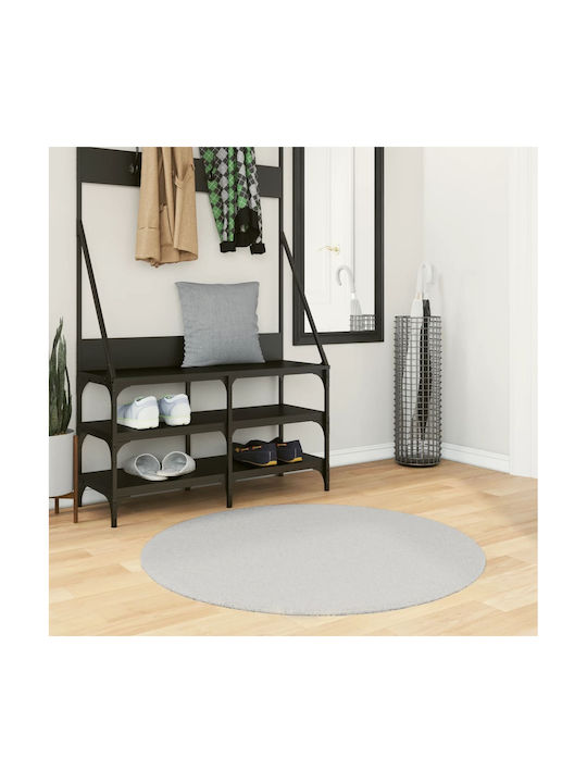 vidaXL Huarte Rug Round Grey