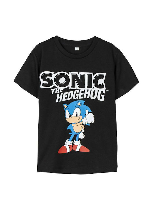 Sonic Bluză pentru copii Cu mâneci scurte Negru