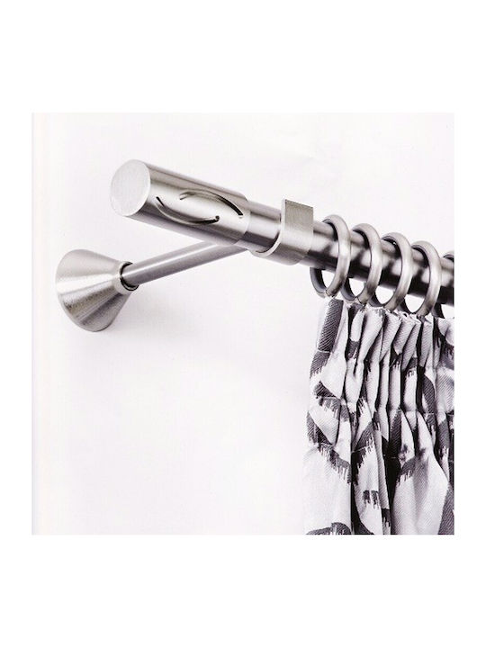 Метална релса за пердета Aslanis Home Mango Φ25mm Satin Nickel - С втора тръба Ø20 | 300 см
