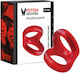 Penis Ring, Double, Red