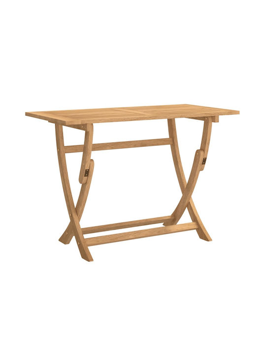 Outdoor Dinner Foldable Wood Table Natural 110x55x75cm