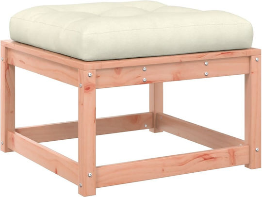 Wooden Cube Garden Stool with Cushion Brown 63.5x63.5x38cm
