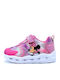 Παιδικά Sneakers Ανατομικά με Σκρατς & Φωτάκια Φούξια