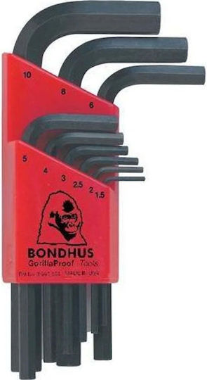Bondhus Σετ 9 Κλειδιά Allen σε Σχήμα L