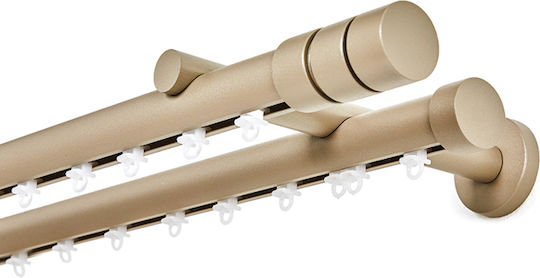 Anartisi Double Curtain Track Aluminum in Gold Color 200cm