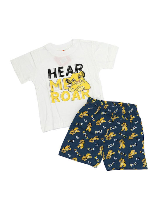 Disney Παιδική Πιτζάμα Καλοκαιρινή Λευκή Hear Me Roar