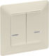 Legrand Recessed Wall Switch Double with Ecru Frame