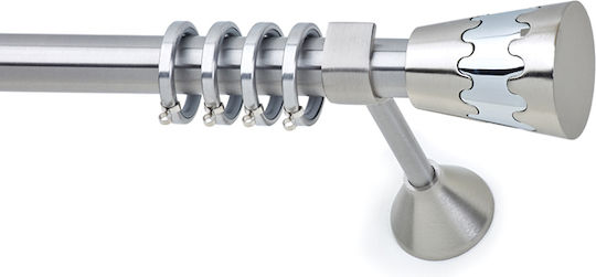 Anartisi Metallisch Vorhangstange Veranda Doppel mit Stange Φ25mm 160cm Nickel Satin