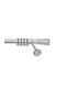 Anartisi Metallic Curtain Pole Panama Double with Rail Φ25mm 160cm Nickel Satin