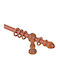 Ramino Hölzernes Vorhangstange Einfach Φ30mm 240cm Cherry