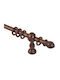 Ramino Wooden Curtain Pole Single Φ30mm 240cm Walnut