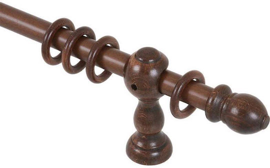 Ramino Lemn Galerie pentru perdele Simplu Φ30mm 240buc Nuci
