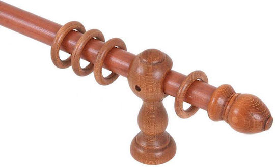 Ramino Hölzernes Vorhangstange Einfach Φ30mm 120cm Cherry