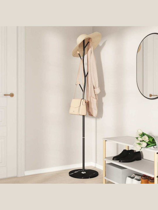 vidaXL Metallic Coat Rack Black 37x37x177cm