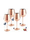 Quasar Set de pahare pentru Vin Alb și Roșu din Oțel Inoxidabil în Culoarea Rose Gold Cu picior 500ml 4buc