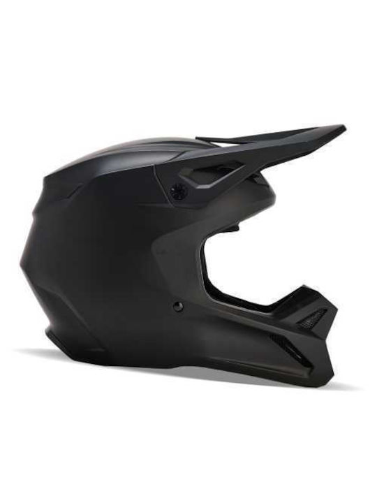 Fox V1 Solid Black Matt Motorcycle Helmet Motoc...