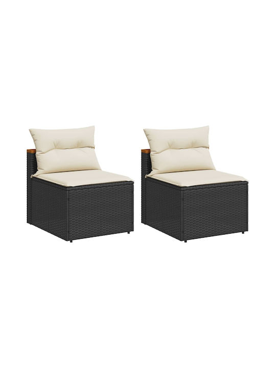 Set Outdoor Lounge Black with Pillows 2pcs