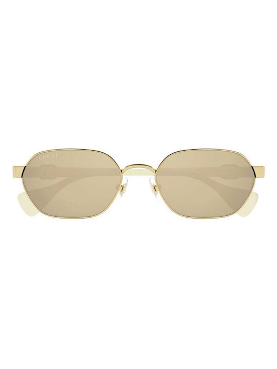 Gucci Γυναικεία Γυαλιά Ηλίου με Χρυσό Μεταλλικό Σκελετό και Χρυσό Καθρέφτη Φακό GG1593S 002