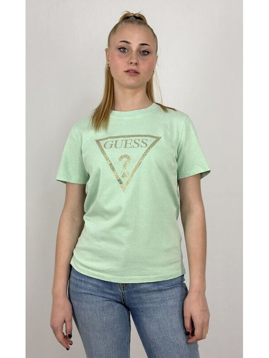 Guess Γυναικείο T-shirt Πράσινο