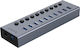 Orico USB Hub 10 Ports USB 3.0 with USB-A Connection Gray