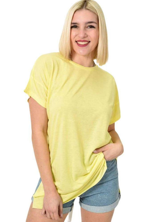 First Woman Women's Blouse Short Sleeve Yellow