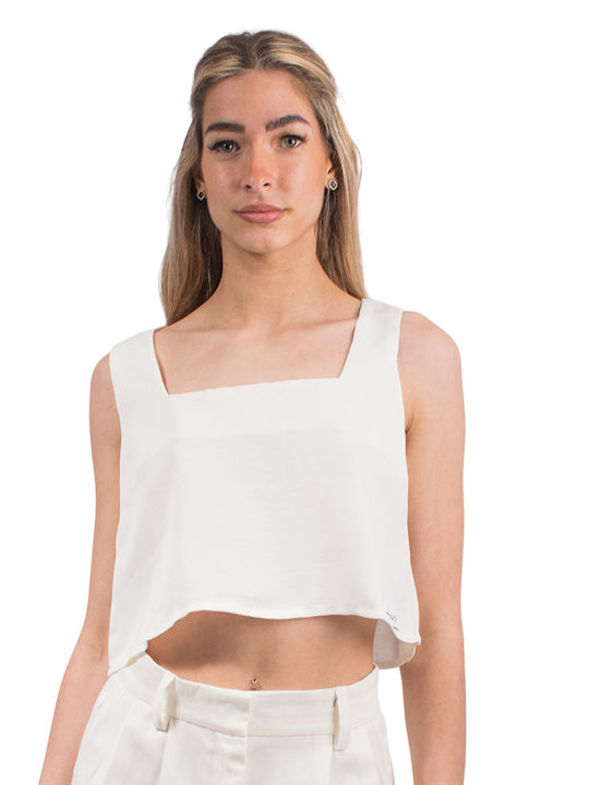 4tailors Damen Crop Top White