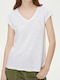 BSB Women's T-shirt with V Neck White