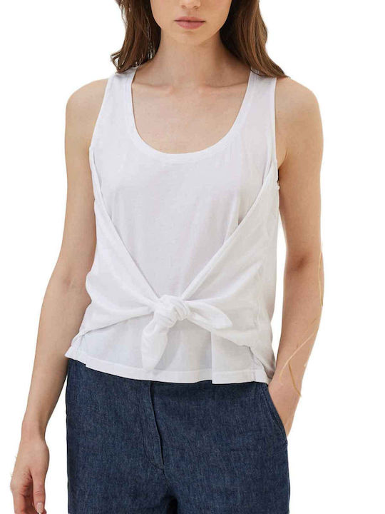 Namaste Damen Bluse Baumwolle Ärmellos White