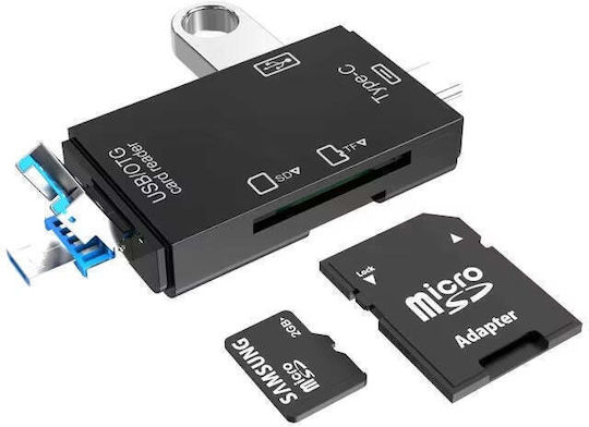 Card Reader micro USB USB 3.1 Type-C για SD/microSD Λευκό