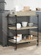 vidaXL vidaXL Lebensmittelregal Holz Mit 3 Ebenen Braune 81,5x41x92,5cm